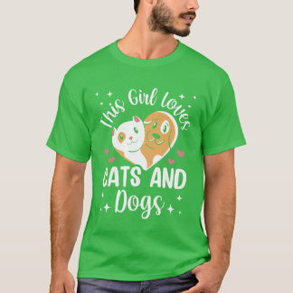 Camiseta A Este Chica Le Encanta Los Gatos Y Perros La Fami