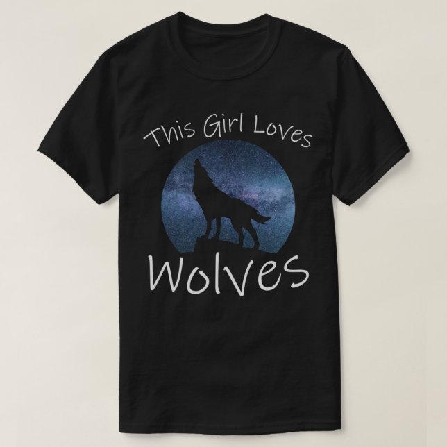Camiseta A ESTE CHICA LE ENCANTA WOLVS Howling Wolf Starry  (Diseño del anverso)