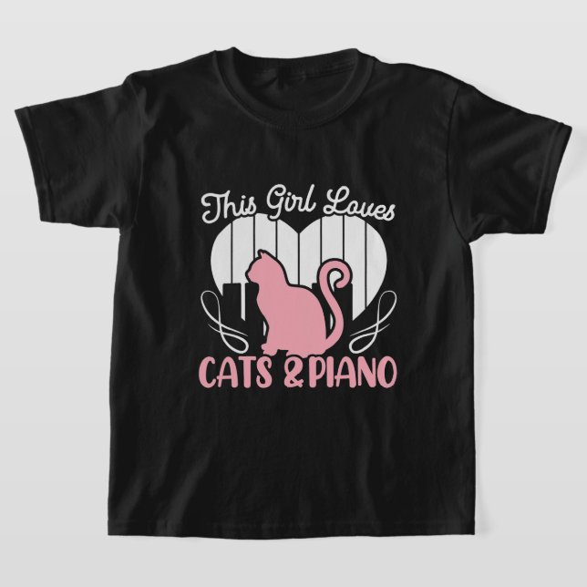 Camiseta A Este Chica Le Encantan Los Gatos Y El Pianista P (Distribución)