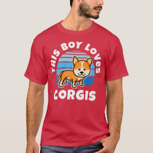Camiseta A este chico le encanta el diseño retro de Corgis