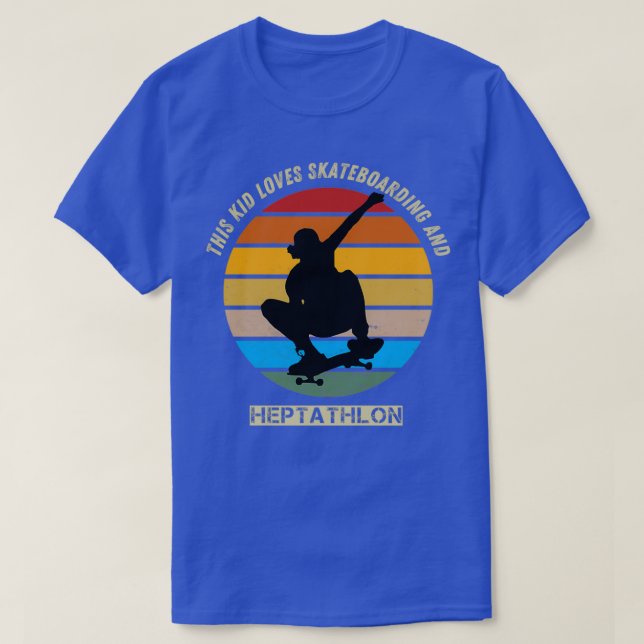 Camiseta a este chico le encanta el patinaje y el heptathló (Diseño del anverso)