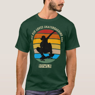 Camiseta a este chico le encanta el patinaje y los bolos