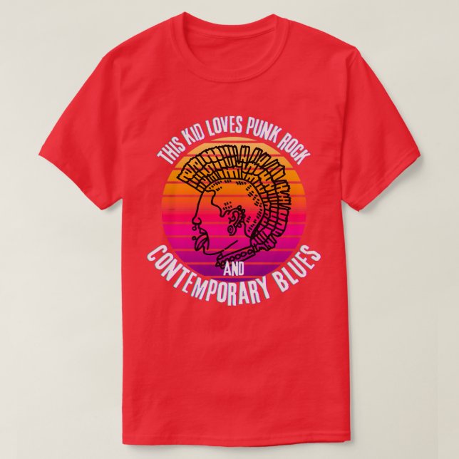 Camiseta a este chico le encanta el rock de punk y el blues (Diseño del anverso)