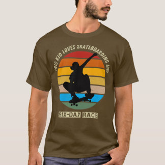 Camiseta a este chico le encanta el skateboarding y la carr