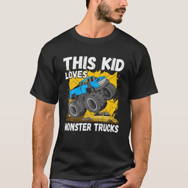 Camiseta A este chico le encantan los camiones monstruales (Anverso)