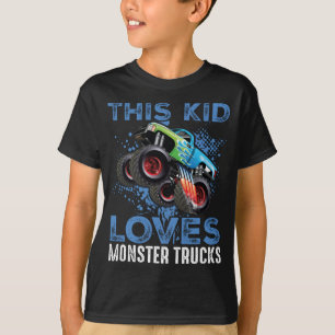 Camiseta A este chico le encantan los camiones monstruales