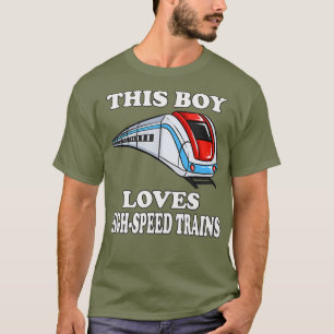 Camiseta A este chico le encantan los trenes de velocidad e