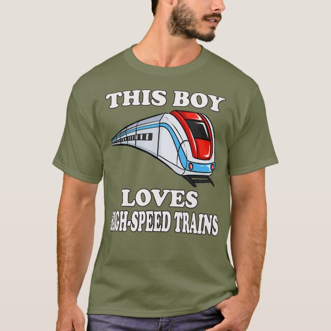 Camiseta A este chico le encantan los trenes de velocidad e (Anverso)