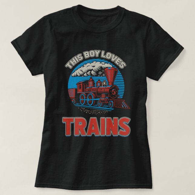 Camiseta A este chico le encantan los trenes Tren Wagon Lov (Diseño del anverso)