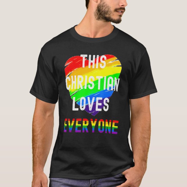 Camiseta A Este Cristiano Le Encanta A Todo El Mundo Lgbt G (Anverso)