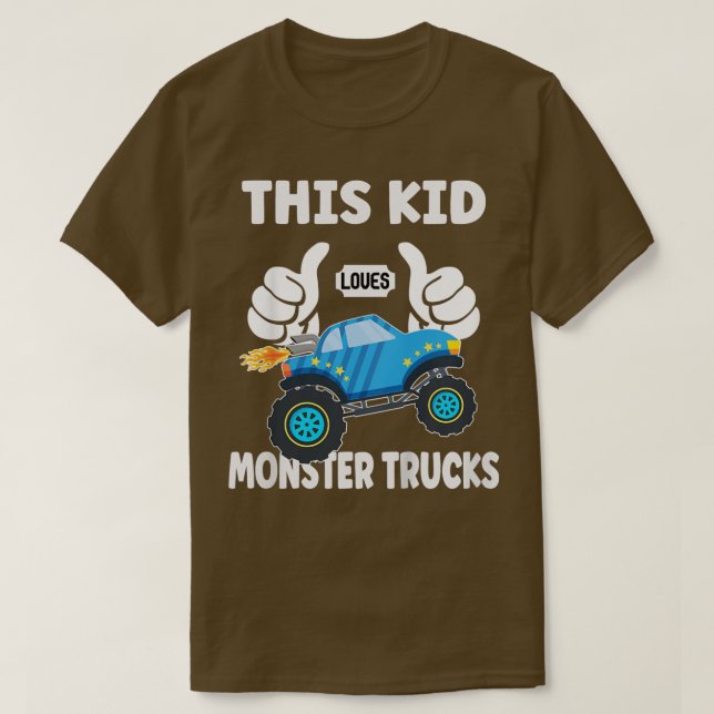 Camiseta A Este Niño Le Encantan Los Camiones Monstruales 1 (Diseño del anverso)