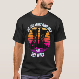 Camiseta A Este Papá Le Encanta La Roca Del Punk Y Dibuja,