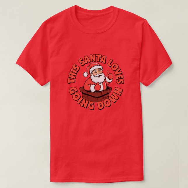 Camiseta A este Papá Noel le encanta bajar (Diseño del anverso)