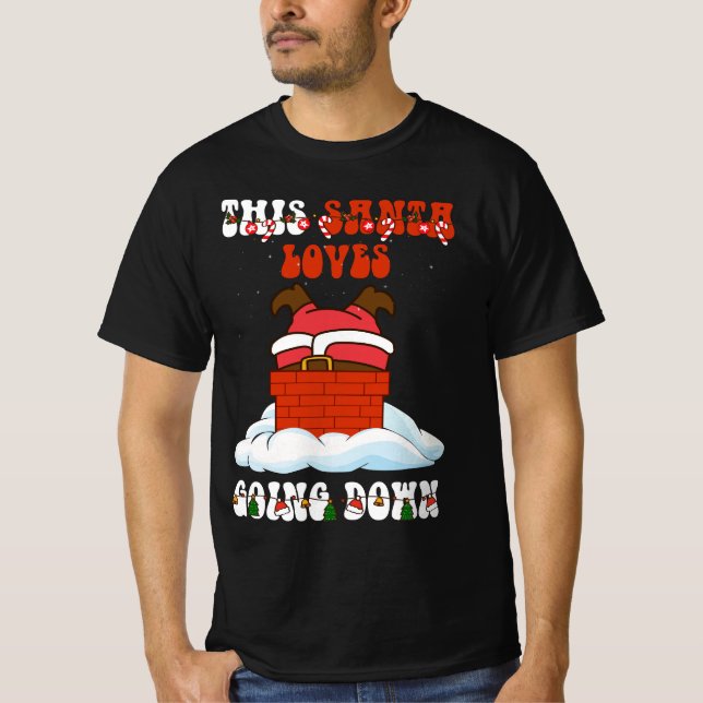 Camiseta A este Papá Noel le encanta irse abajo Chimney Fun (Anverso)