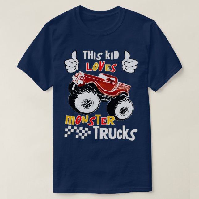 Camiseta A estos niños les encantan los camiones de monstru (Diseño del anverso)