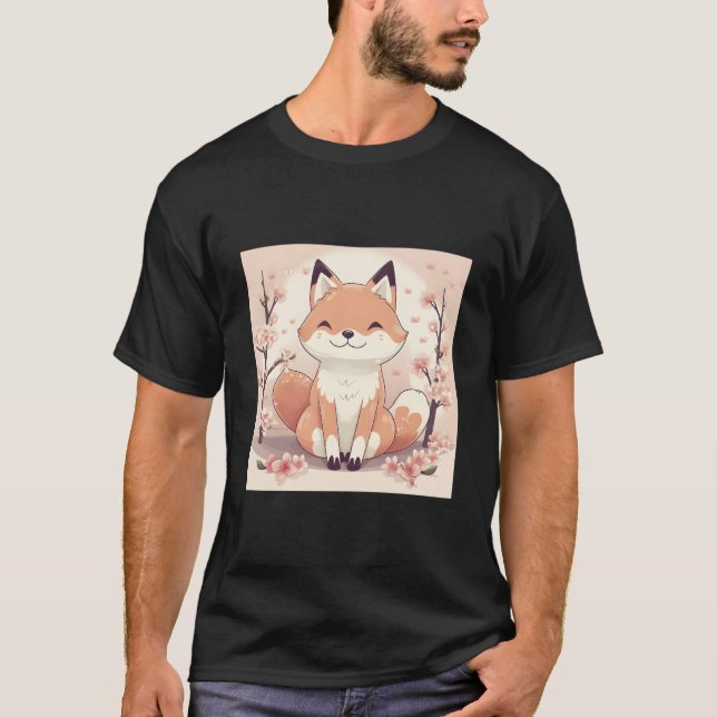 Camiseta A Foxtastic Journey Through Cherry Blossom Fields  (Anverso)