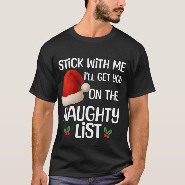 Camiseta A funny Christmas naughty list design T-Shirt (Anverso)