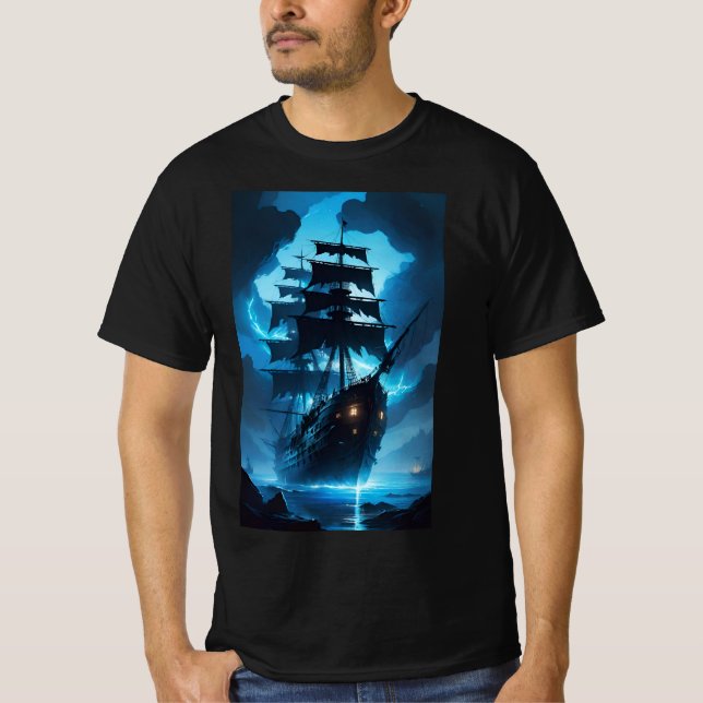 Camiseta a ghost ship, a pirate ship, a foggy ship, the Fly (Anverso)