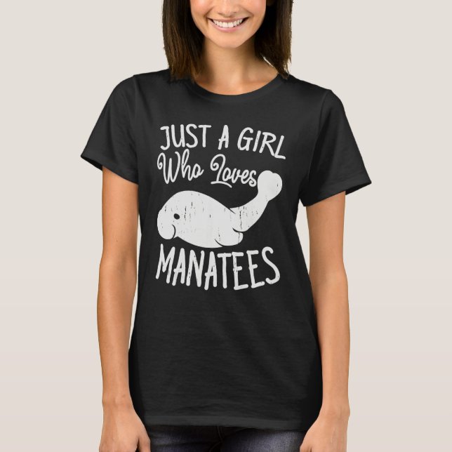 Camiseta A Girl Who Love Sea Ocean Cow Manatees  Girls (Anverso)