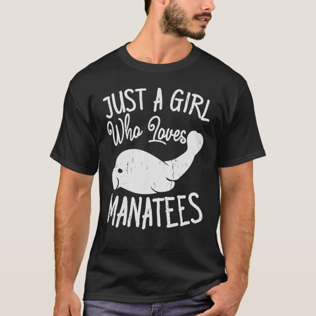 Camiseta A Girl Who Love Sea Ocean Cow Manatees  Girls (Anverso)