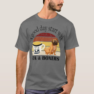 Camiseta A good day start with tea and boxer