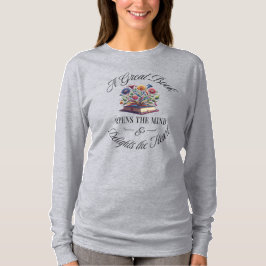 Camiseta A Great Book Delights Floral Longsleeve