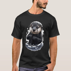 Camiseta A Hipster Otter River Le Encanta Deslizarse En La