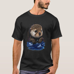Camiseta A Hipster Otter River Le Encanta Deslizarse En La