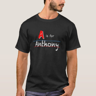 Camiseta A Is For Anthony, personalizado de niños nombre pe