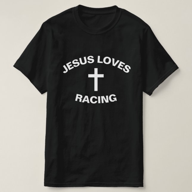 CAMISETA A JESÚS LE ENCANTA LA CARRERAS NASCAR (Diseño del anverso)