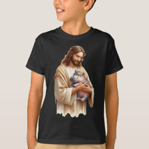 Camiseta A Jesús Le Encanta Moo Deng Bouncy Pig Cute Ba