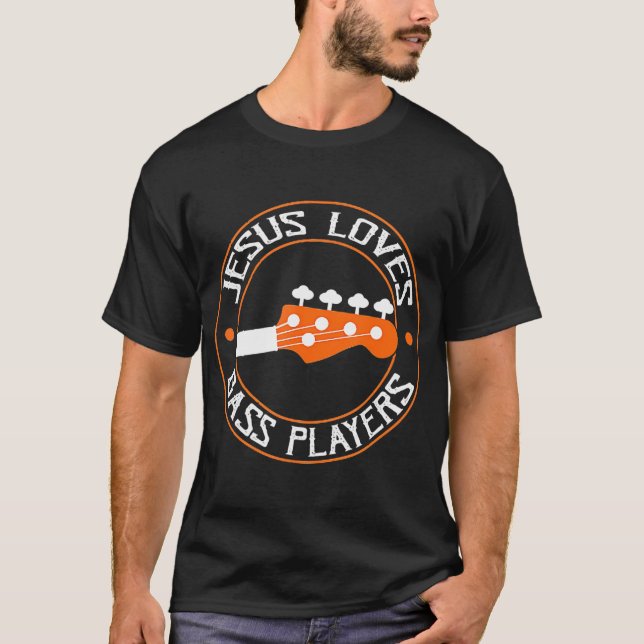 Camiseta A Jesús Le Encantan Los Jugadores De Bass Retro Vi (Anverso)