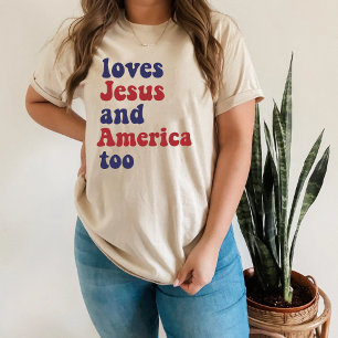 Camiseta A Jesús y a Estados Unidos también les encanta