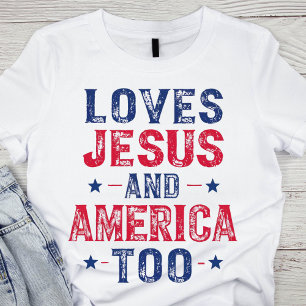 Camiseta A Jesús Y A Estados Unidos También Les Encanta