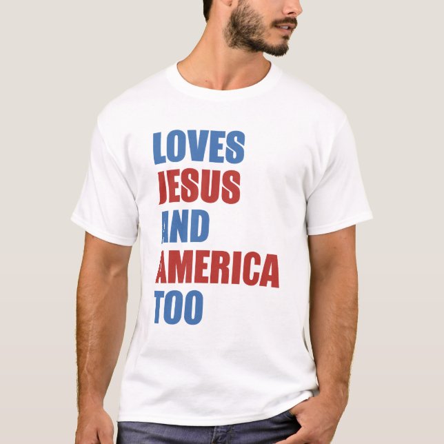 Camiseta A Jesús Y A Estados Unidos También Les Encanta (Anverso)