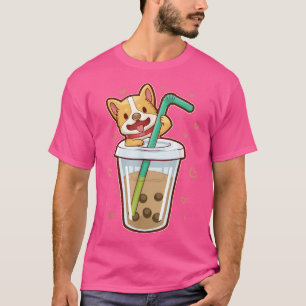 Camiseta A Kawaii Corgi Le Encanta El Té De Burbuja Diverti