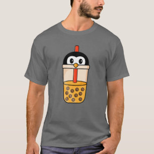 Camiseta A Kawaii Pingüino le encanta el té de burbuja de B