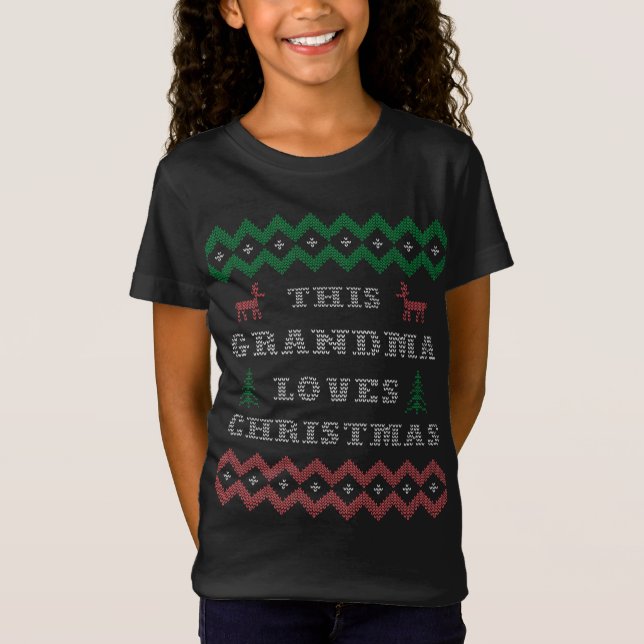 Camiseta A La Abuela Le Encantan Los Navidades, Los Renos Y (Anverso)