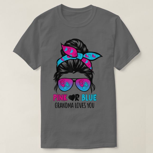Camiseta A La Abuela Rosa O Azul Le Encanta El Desordenado  (Diseño del anverso)