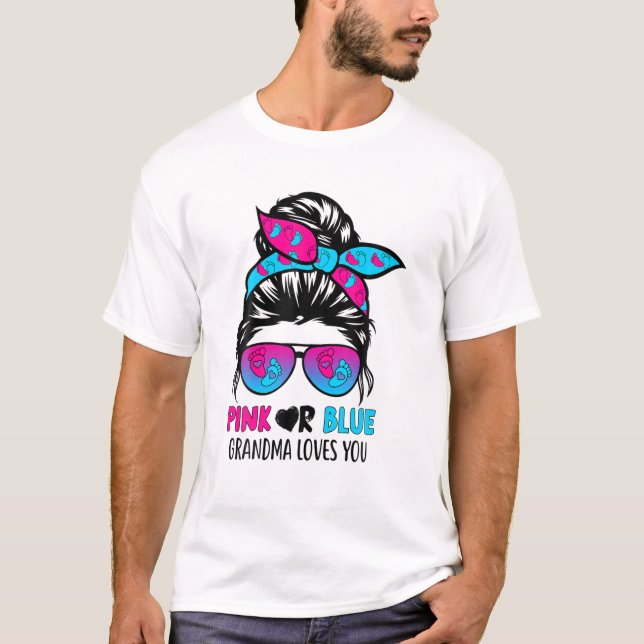 Camiseta A La Abuela Rosa O Azul Le Encanta El Desordenado  (Anverso)