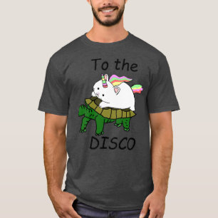 Camiseta A la discoteca Caticorn montando tortuga