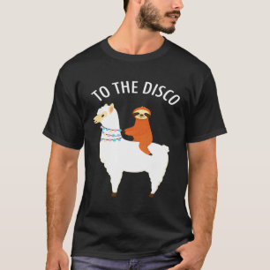 Camiseta A La Discoteca Sloth Riding A Llama Alpaca