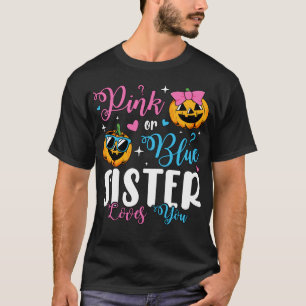 Camiseta A La Hermana Rosa O Azul Le Encanta Calabaza Hombr
