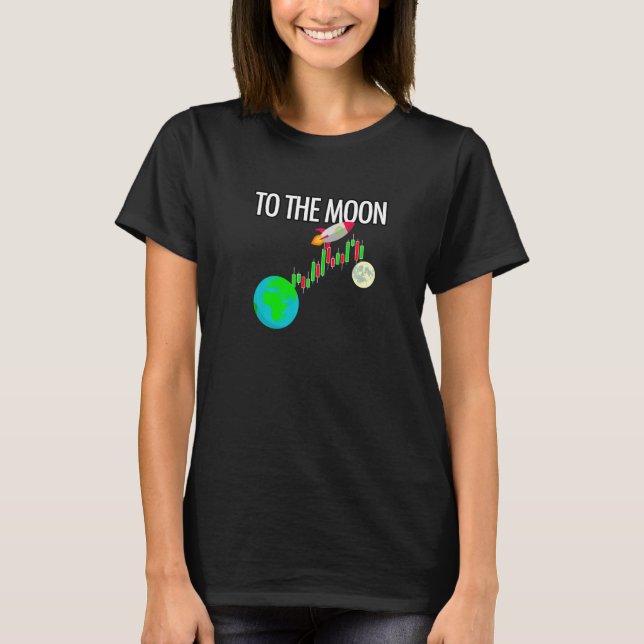 Camiseta A la Luna Cripto Comercio de Bolsa de Valores (Anverso)