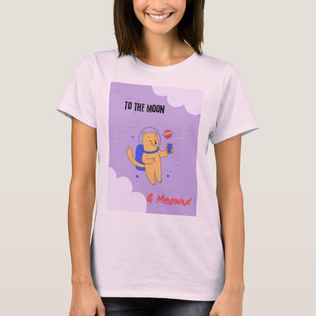 Camiseta A la luna & Meownd (Anverso)