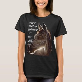 Camiseta a la mula brillante le encanta negociar