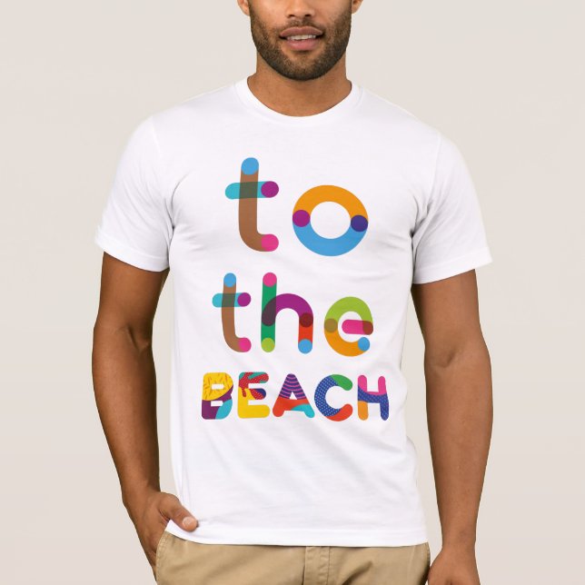 Camiseta A La Playa texto colorido (Anverso)
