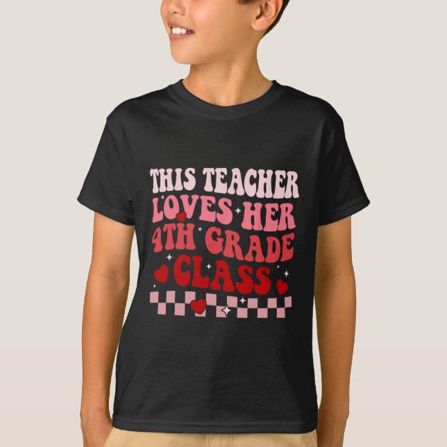 Camiseta A la profesora le encantan sus San Valentín de 4º  (Anverso)