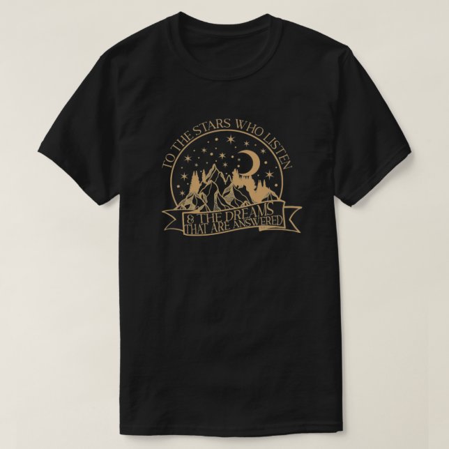 Camiseta A las estrellas que escuchan y a los sueños que so (Diseño del anverso)