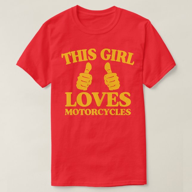 Camiseta A Las Mujeres A Esta Chica Le Encantan Las Motocic (Diseño del anverso)